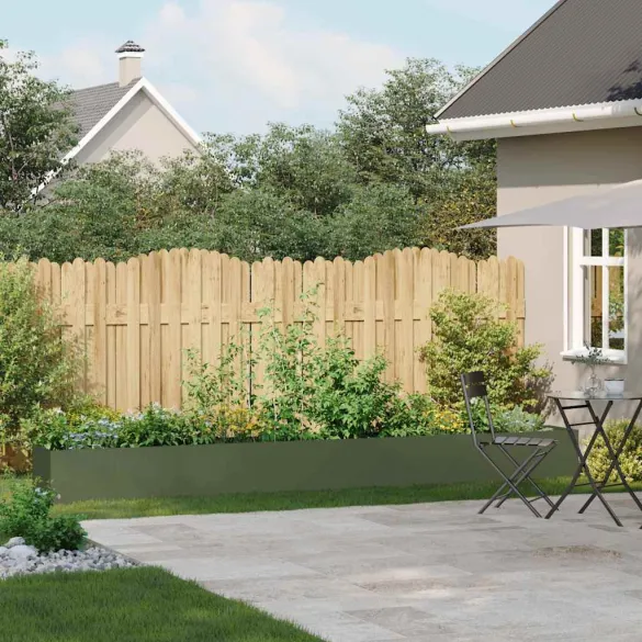 Jardinieră Verde Măsline 360x40x40 cm - Oțel Laminat la Rece