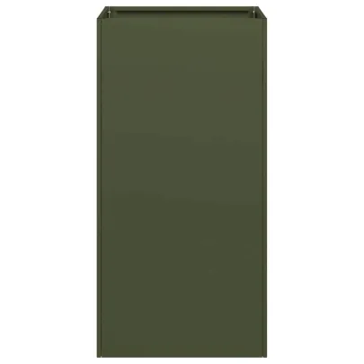Jardinieră Verde Măsline 40x40x80 cm - Oțel Laminat la Rece