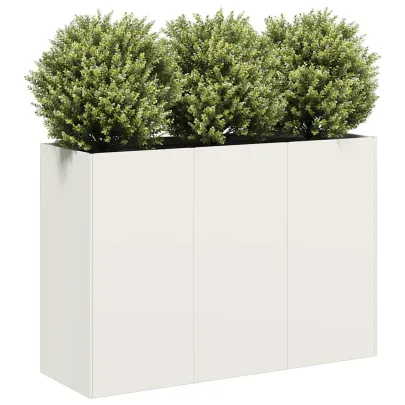 Jardinier Alb Oțel Laminat la Rece 120x40x80 cm - Livrare Gratuită