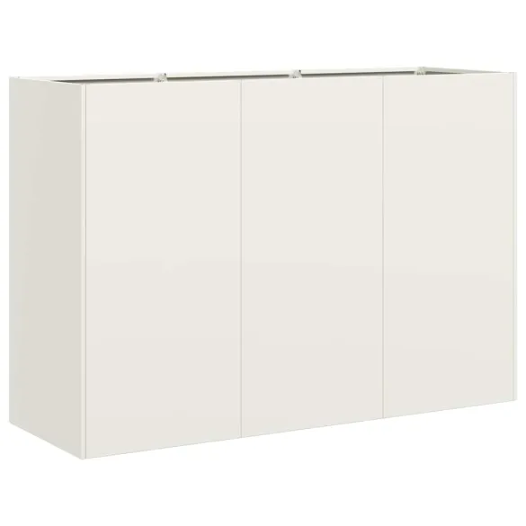 Jardinier Alb Oțel Laminat la Rece 120x40x80 cm - Livrare Gratuită