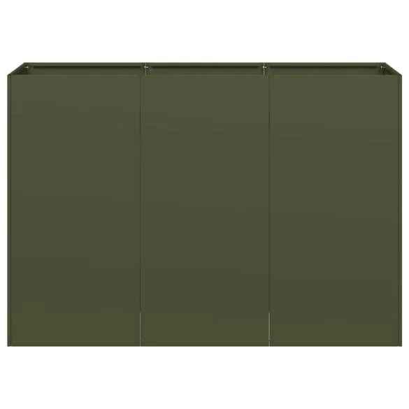 Jardinieră Verde Măsline Oțel Laminat la Rece 120x40x80 cm