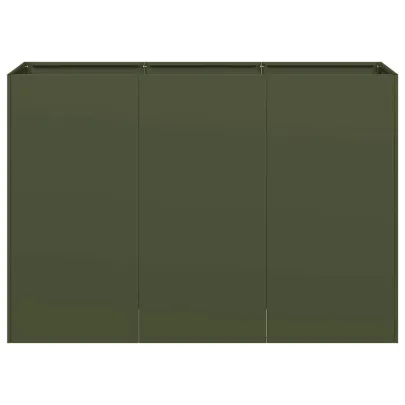 Jardinieră Verde Măsline Oțel Laminat la Rece 120x40x80 cm
