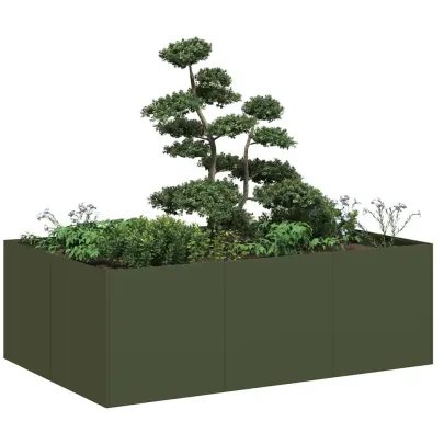 Jardinieră Verde Măsline 120x80x40 cm Oțel | Livrare Gratuită
