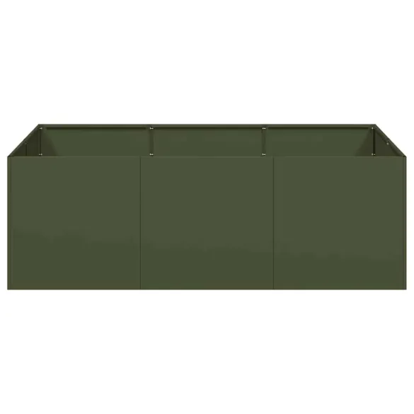 Jardinieră Verde Măsline 120x80x40 cm Oțel | Livrare Gratuită