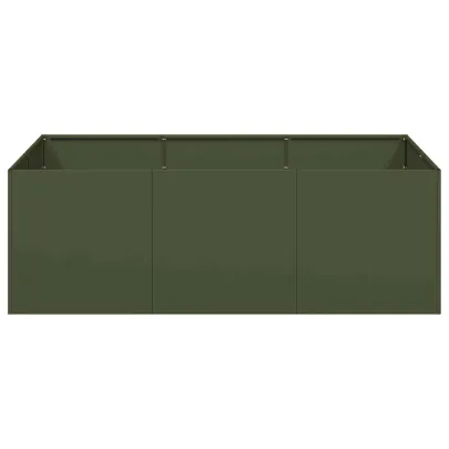 Jardinieră Verde Măsline 120x80x40 cm Oțel | Livrare Gratuită