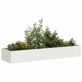 Jardinieră Albă de Oțel 280x80x40 cm - Livrare Gratuită