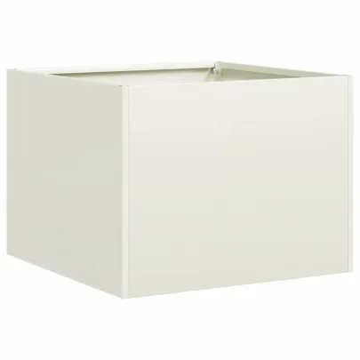 Jardinieră Albă Oțel 40x40x30 cm - Livrare Gratuită