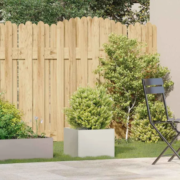 Jardinieră Albă Oțel 40x40x30 cm - Livrare Gratuită