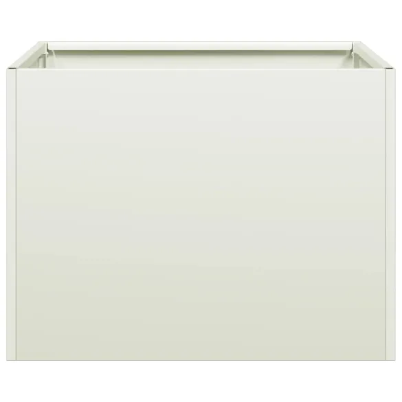 Jardinieră Albă Oțel 40x40x30 cm - Livrare Gratuită