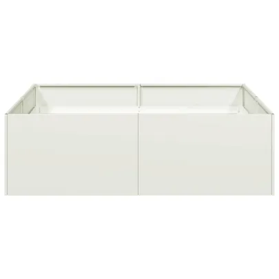 Jardinieră Albă Oțel 100x100x30 cm - Livrare Gratuită