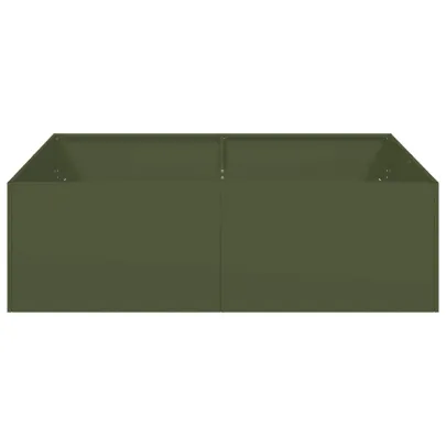 Jardinieră Verde Măsline 100x100x30 cm - Oțel Durabil