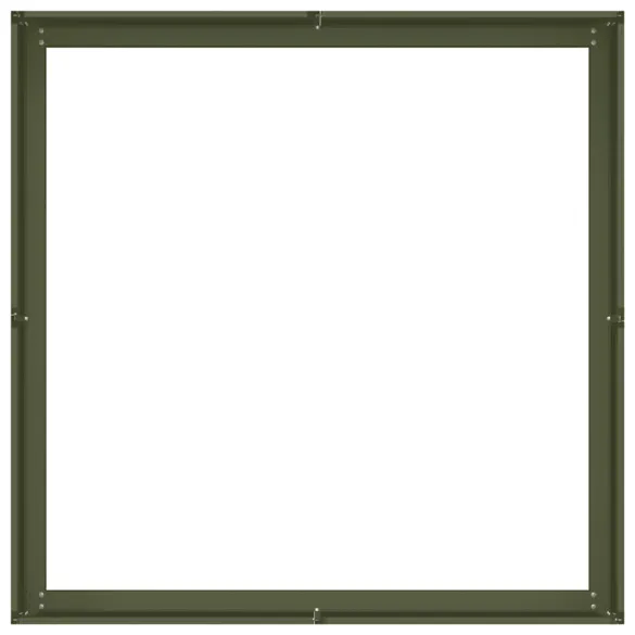 Jardinieră Verde Măsline 100x100x30 cm - Oțel Durabil