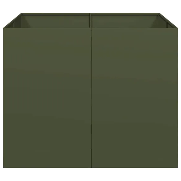 Jardinieră Oțel Verde Măsline 100x100x80 cm - Livrare Gratuită