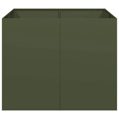 Jardinieră Oțel Verde Măsline 100x100x80 cm - Livrare Gratuită