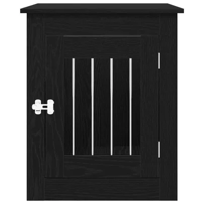 Cușcă Câini Stejar Negru 75x55x65 cm - Lemn Stratificat