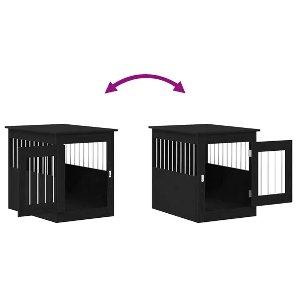 Cușcă Câini Stejar Negru 75x55x65 cm - Lemn Stratificat