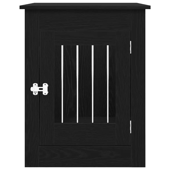 Cușcă Câini Lemn Stejar Negru - Cușcă și Măsuță Laterală