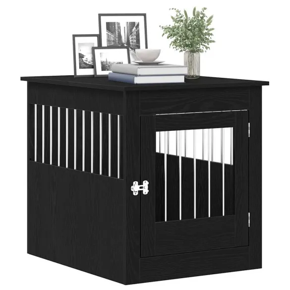 Cușcă Câini Stejar Negru 80x64,5x71 cm - Lemn Stratificat | Livrare Gratuită