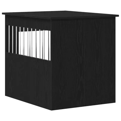 Cușcă Câini Stejar Negru 80x64,5x71 cm - Lemn Stratificat | Livrare Gratuită