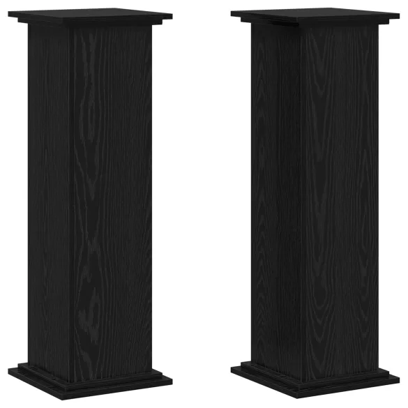 Suport Plante Stejar Negru 33x33x100 cm - Lemn Inginerie