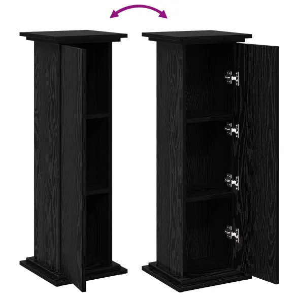 Suport Plante cu Depozitare Stejar Negru 90 cm | vidaXL