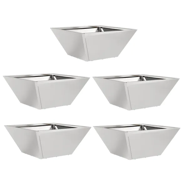 Ghivece Grădină Oțel Inoxidabil - Set 5 Bucăți