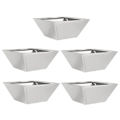 Ghivece Grădină Oțel Inoxidabil - Set 5 Bucăți