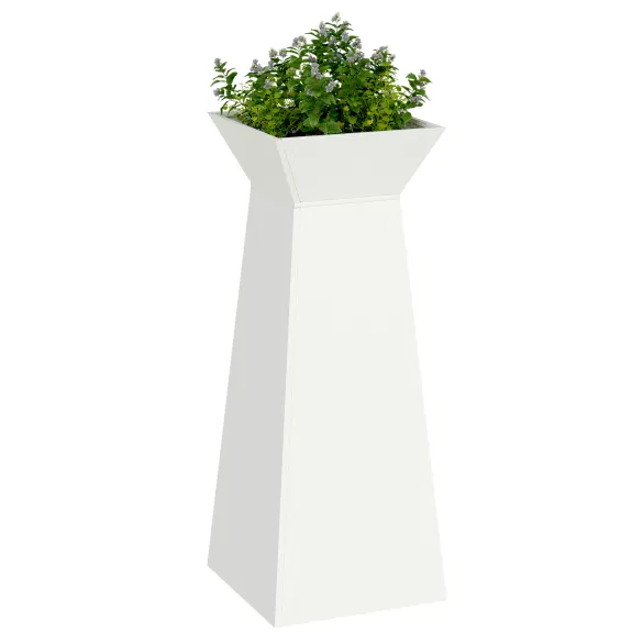 Suport Conic Plante Alb Plastic Mare | Decor Interior/Exterior