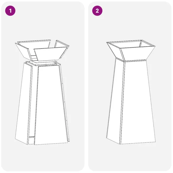 Suport Conic Plante Alb Plastic Mare | Decor Interior/Exterior