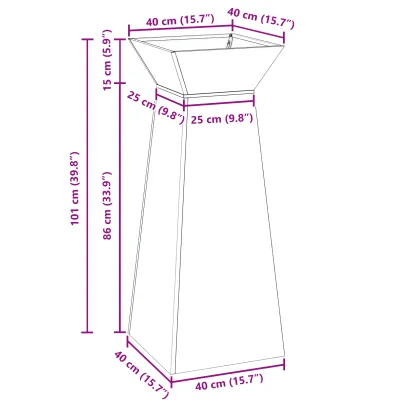 Suport Conic Plante Alb Plastic Mare | Decor Interior/Exterior