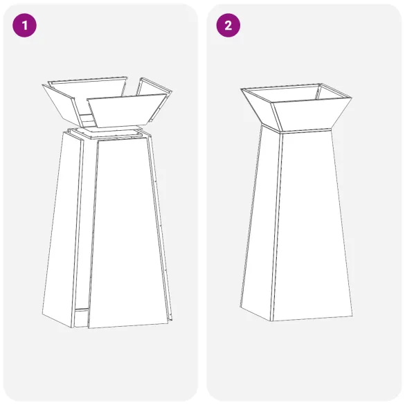 Set Suport Plante Oțel Inoxidabil Modern 40x40x101 cm