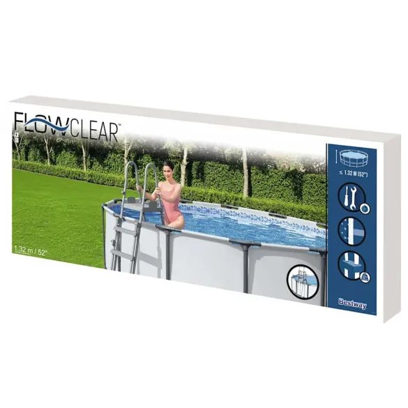 Scară Siguranță Piscină 4 Trepte Flowclear - 132 cm