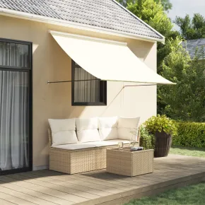 Copertină Retractabilă Crem 250x150 cm - Țesătură și Oțel