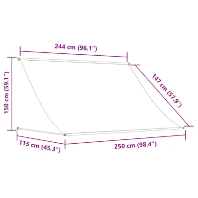 Copertină Retractabilă Crem 250x150 cm - Țesătură și Oțel