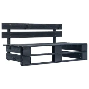 Bancă din Paleți Negru - Lemn de Pin pentru Exterior/Interior