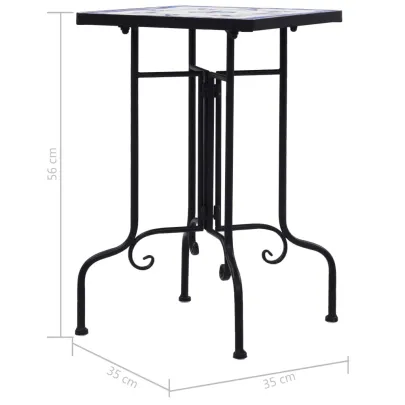 Masă Laterală Mozaic Ceramică Albastru Alb | Livrare Gratuită