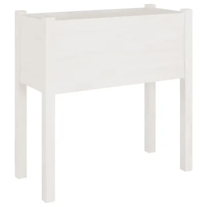 Jardinieră Grădină Albă Lemn Masiv de Pin | Livrare Gratuită