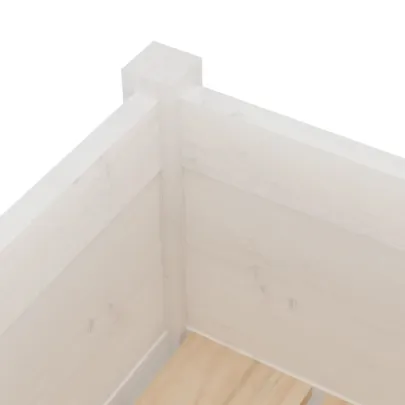 Jardinieră Grădină Albă Lemn Masiv de Pin | Livrare Gratuită