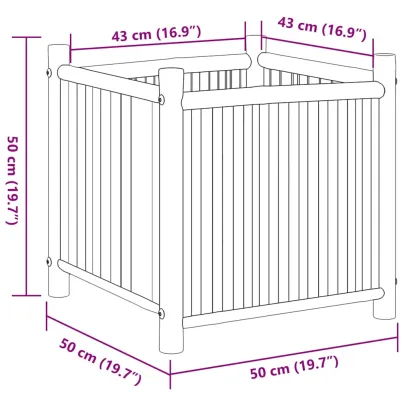 Jardinieră Bambus 50x50x50 cm - Livrare Gratuită