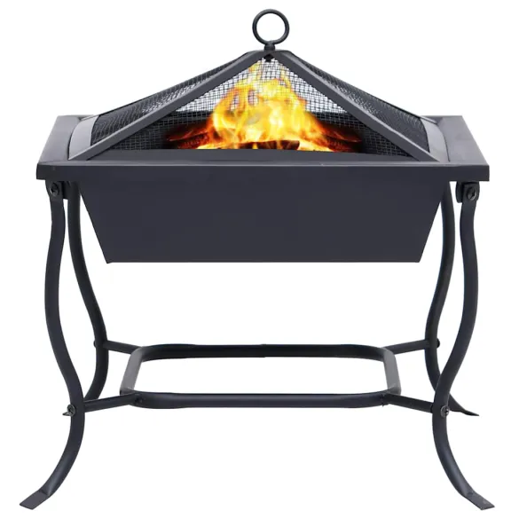 Vatră de Foc Exterior - Negru, Oțel | Livrare Gratuită Vatră de Foc Exterior - Negru, Oțel | Livrare Gratuită