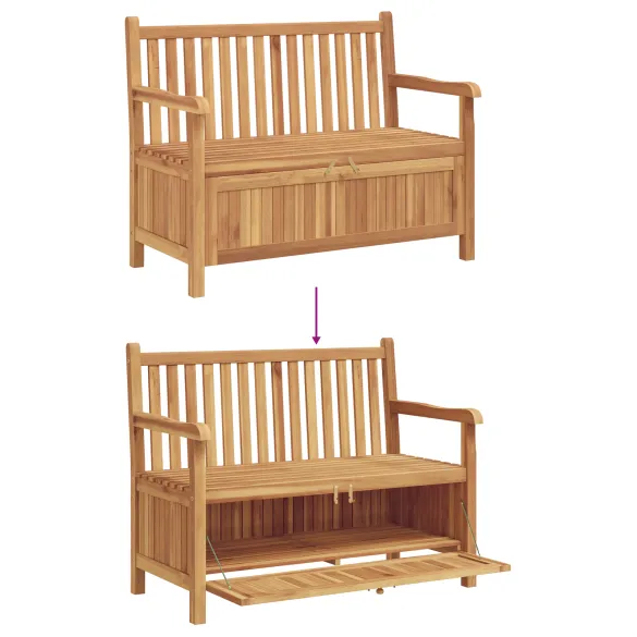 Bancă Grădină cu Depozitare și Șemineu - Lemn de Tec | Livrare Gratuită