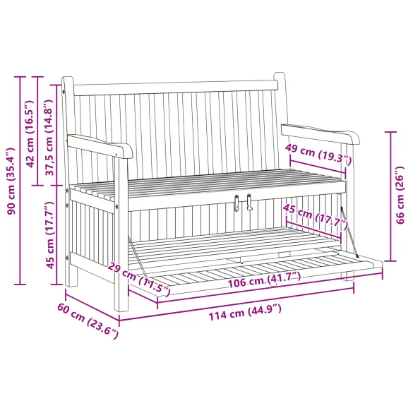 Bancă Grădină cu Depozitare și Șemineu - Lemn de Tec | Livrare Gratuită