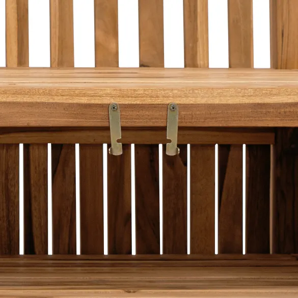 Bancă Grădină cu Depozitare - Lemn de Tec | Livrare Gratuită