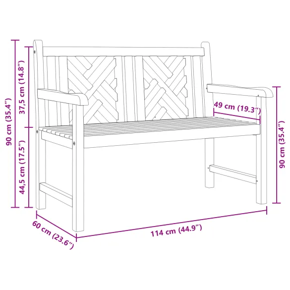 Bancă Grădină Lemn Tec Masiv | Livrare Gratuită