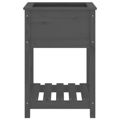 Jardinieră cu raft din lemn masiv de pin - 54x54x81 cm