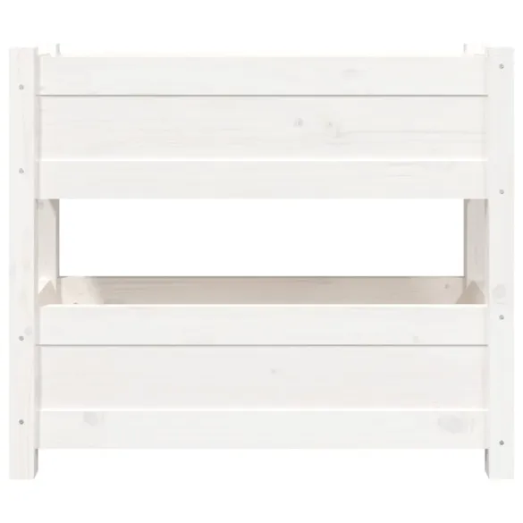 Jardinieră Albă Lemn Masiv de Pin - Livrare Gratuită