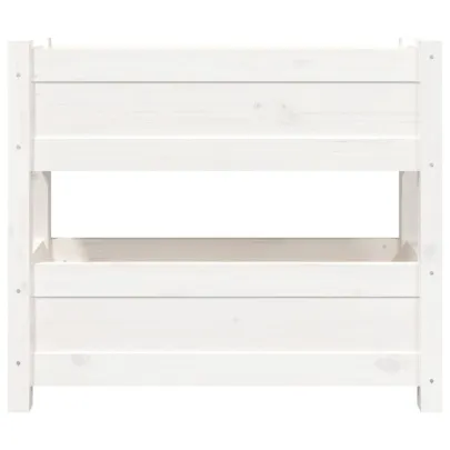 Jardinieră Albă Lemn Masiv de Pin - Livrare Gratuită