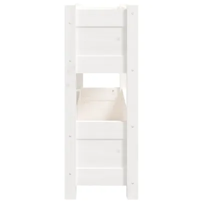 Jardinieră Albă Lemn Masiv de Pin - Livrare Gratuită