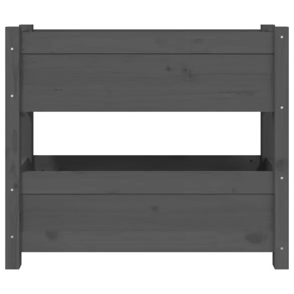 Jardinieră Gri Lemn Masiv de Pin - 77x25x66 cm | Livrare Gratuită