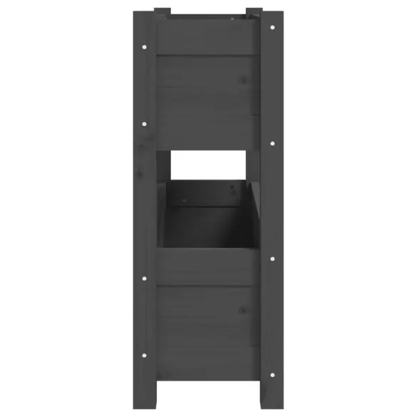 Jardinieră Gri Lemn Masiv de Pin - 77x25x66 cm | Livrare Gratuită